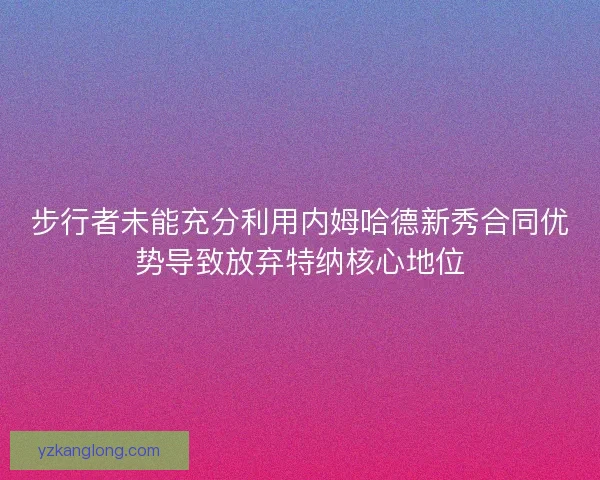 步行者未能充分利用内姆哈德新秀合同优势导致放弃特纳核心地位